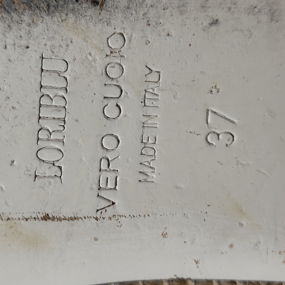 Loriblu Leather Flats Size 37 US 7 Tan Black Red Slip On Peep Toe Made Italy - Picture 8 of 8